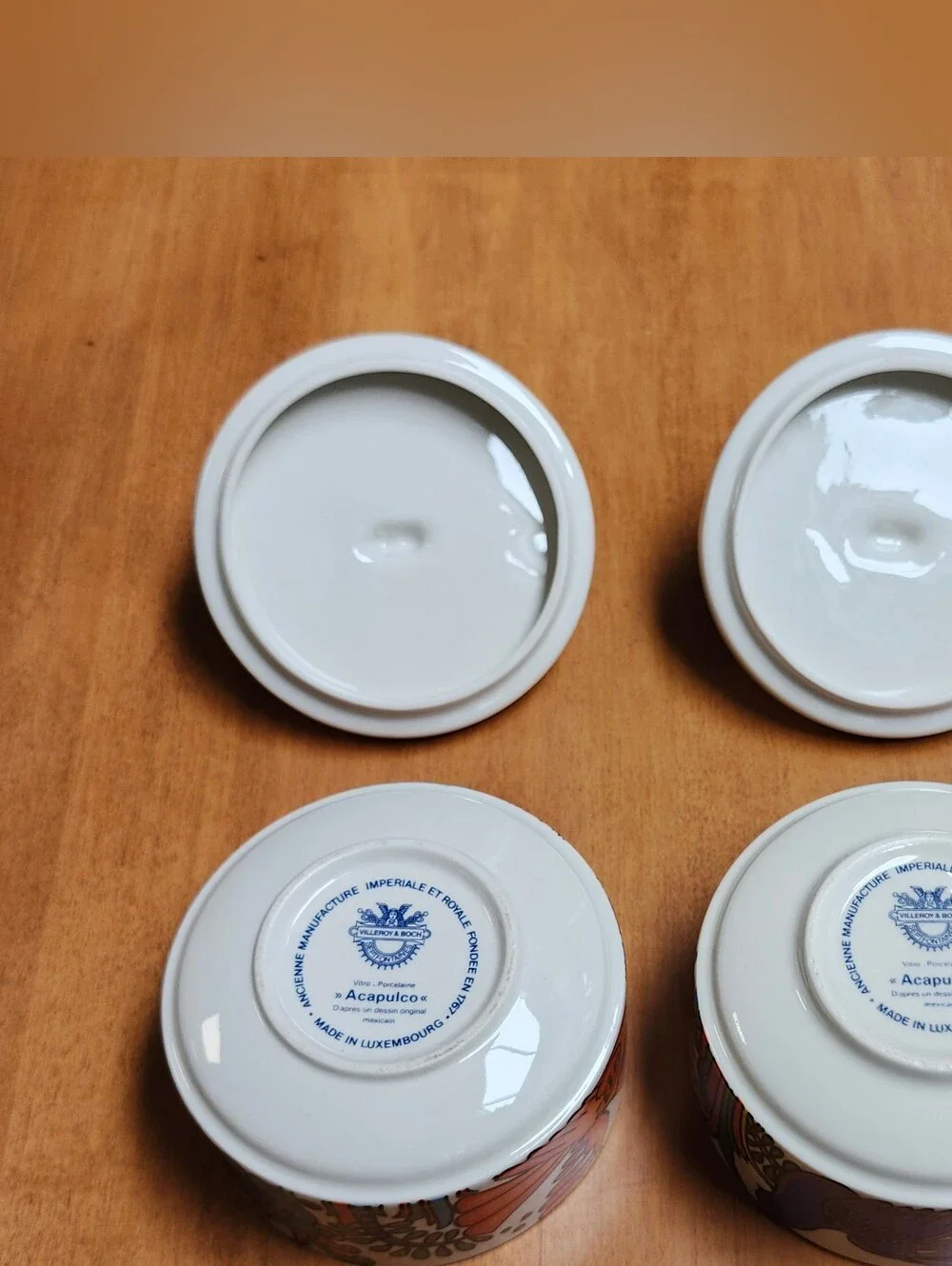 Pair Of Villeroy And Boch Acapulco Jam Pots Sugar Bowls